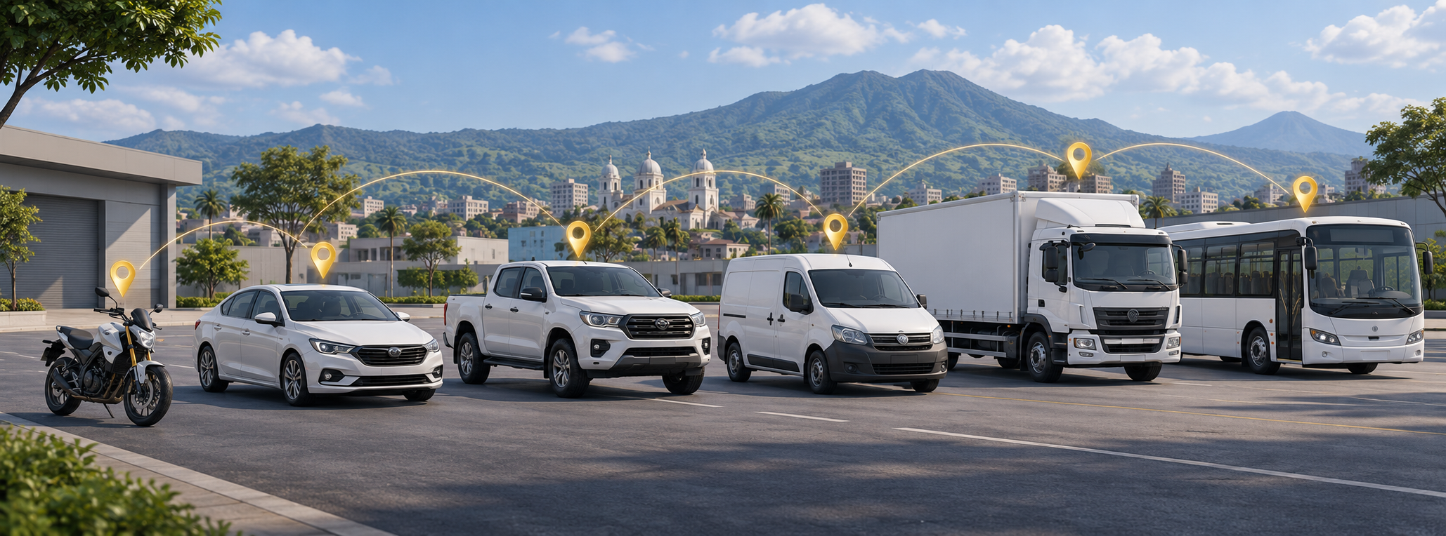 GPS para una flota mixta en Guatemala: motos, pickups y camiones